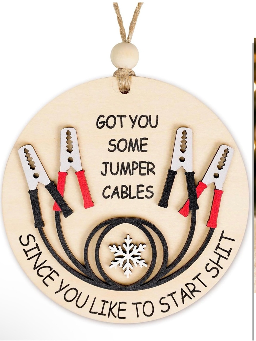 Got You Some Jumper Cables Ornament, Funny Wooden Holiday Ornament - New